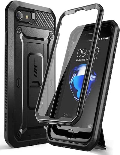 SUPCASE Unicorn Beetle Pro Series Case Designed for iPhone SE 2nd Generation 2020 / iPhone 7 / iPhone 8, Built-in Screen Protector Full-Body Rugged Holster & Kickstand Case (Black)
