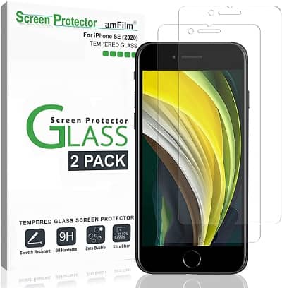 amFilm Glass Screen Protector for iPhone SE