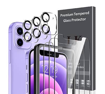 LK iPhone 12 mini Screen Protector with camera lens protectors