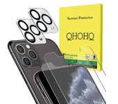 QHOHQ Tempered Glass Screen Protector and Camera Lens Protector for Apple iPhone 11 Pro