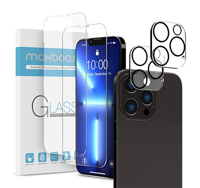 Maxboost Screen Protector for iPhone 13 Pro Max [6.7 inch]+ Camera Lens Protector