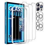 Mkeke Compatible with iPhone 13 Pro Max Screen Protectorate with Camera Lens Protector