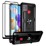 Androgate Samsung Galaxy A21s Case with Tempered Glass Screen Protectors