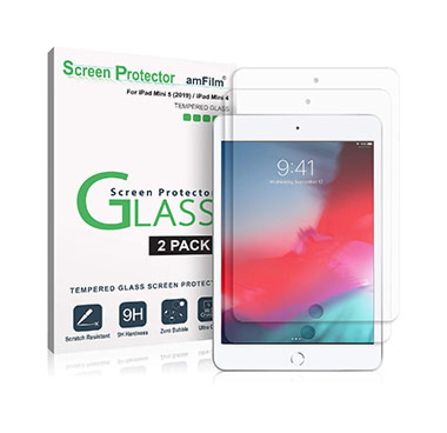 Best iPad mini 5 screen protector [Tempered Glass] Screen Protector Hub