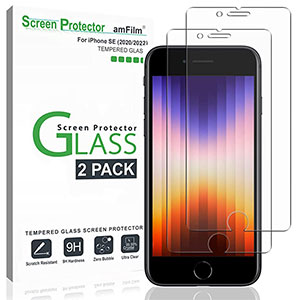 amFilm iPhone SE 2022 Tempered Glass protector 