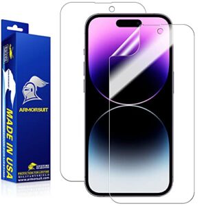 Armor Suit 2 Pack Screen Protector designed for iPhone 14 Pro 6.1-Inch MilitaryShield Max Coverage HD Clear Film - Made in USA