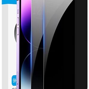 Fotbor for iPhone 14 Pro Privacy Screen Protector, [2 Pack] Privacy Screen iPhone 14 Pro, Anti Spy Private Full Coverage, Shockproof Anti-Scratch 9H Tempered Glass, iPhone 14 Pro Accessories 6.1 Inch