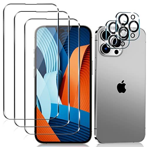 OuYteu iPhone 14 Pro Screen Protector and Camera Lens Protector