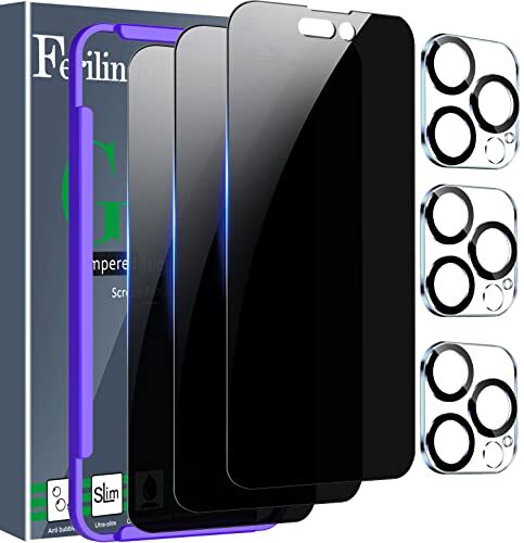 Best Ferilinso Screen Protector for Apple iPhone 14 Pro with Camera Lens Protector