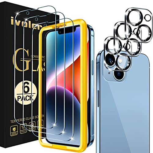 iVoler Screen Protector for iPhone 14 with Camera Lens Protector