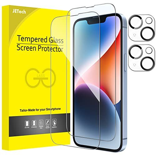 JETech Screen Protector for iPhone 14 with Camera Lens Protector
