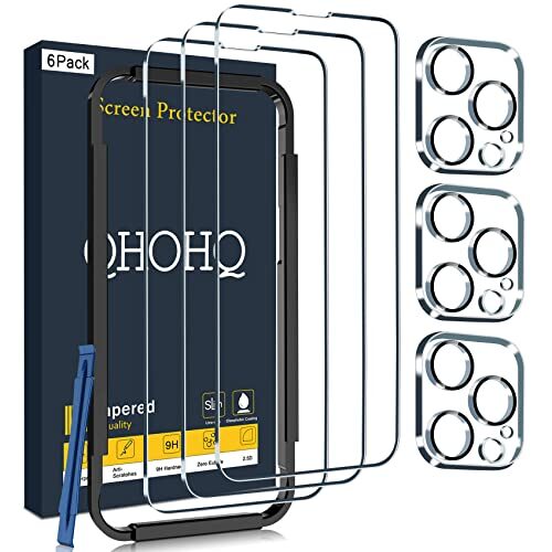 Best iPhone 14 Pro QHOHQ Screen Protector with Camera Lens Protector